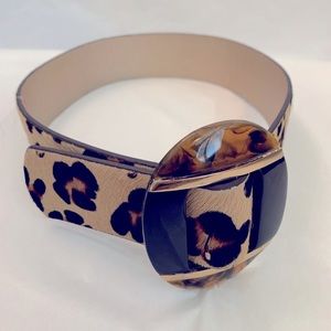 Vintage Carlisle leopard print leather belt